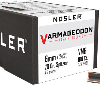 NOSLER BULLETS 6MM .243 - 70GR VARMAGEDDON TIPPED 100CT