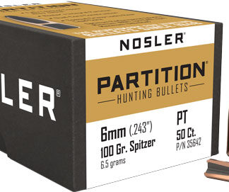NOSLER BULLETS 6MM .243 - 100GR PARTITION 50CT