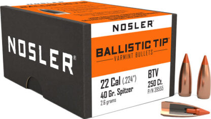 NOSLER BULLETS 22 CAL .224 - 40GR BALLISTIC TIP 250CT