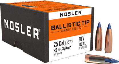 NOSLER BULLETS 25 CAL .257 - 85GR BALLISTIC TIP 100CT - Image 2