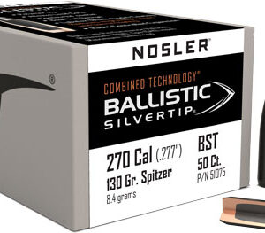 NOSLER BULLETS 270 CAL .277 - 130GR BALLISTIC SILVER TIP 50C
