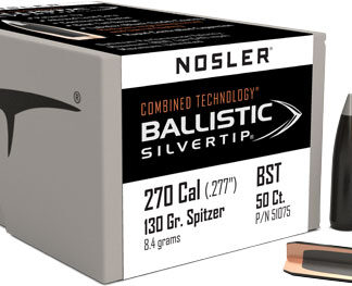 NOSLER BULLETS 270 CAL .277 - 130GR BALLISTIC SILVER TIP 50C
