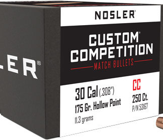 NOSLER BULLETS 30 CAL .308 - 175GR HP-BT CUSTOM COMP. 250C