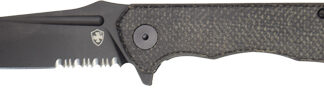 TEMPLAR KNIFE PALADIN FOLDER - 3.27" BLACK MICARTA TANTO D2