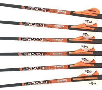 RAVIN XBOW ARROW CARBON W/2" - OFFSET VANES 400GR .003" 6PK