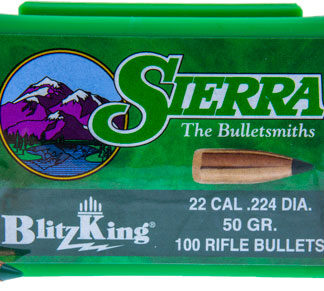 SIERRA BULLETS .22 CAL .224 - 50GR BLITZKING 100CT