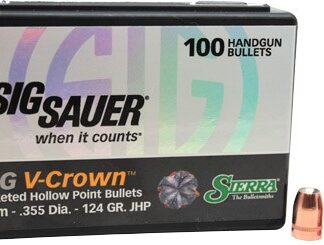 SIERRA BULLETS 9MM .355 - 124GR JHP SIG V-CROWN 100CT