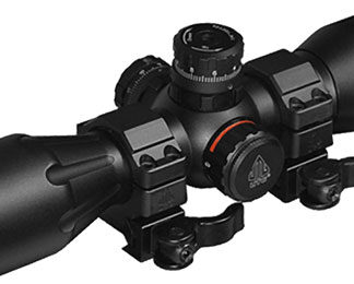 UTG CROSSBOW SCOPE 4X32 1" PRO - 5-STEP RGB RETICLE QD RINGS