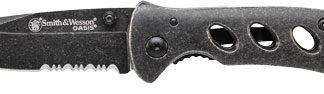 S&W OASIS SMALL LINER LOCK - KNIFE 2.6" STONEWASH BLADE
