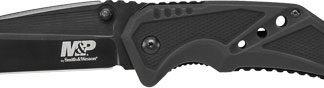 S&W KNIFE CLIP FOLDER 3.8" - BLADE BLACK W/ STRAP CUTTER
