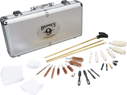 HOPPES DELUXE GUN CLEANING KIT - BRASS ROD 31PC W/ALUMINUM BOX