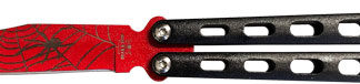 BEAR & SON BUTTERFLY KNIFE - 3" WIDOW SERIES RED/BLACK