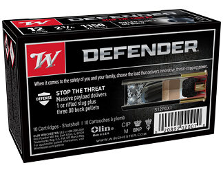 WIN DEFENDER 12GA 2.75" 3-00/1OZ 10/