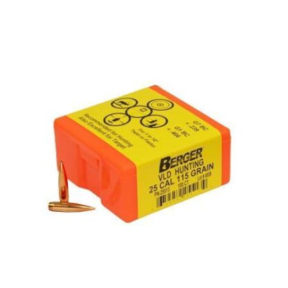 Berger Match Grade Hunting Bullets .25 cal .257" 115 gr VLD HUNTER 100/box