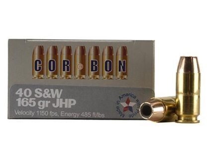 Corbon Self-Defense JHP Handgun Ammunition .40 S&W 165 gr JHP 1150 fps 20/box