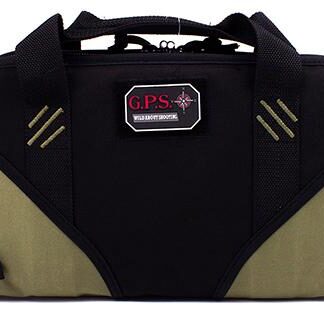 G-Outdoors Large Memory Foam Case with Magazine Back Pockets- Green/Black