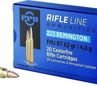 PPU Rifle Ammunition .223 Remington FMJ BT 62gr 3042 fps 20/ct