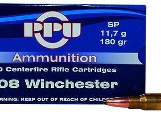 PPU Rifle Ammunition .308 Win 180 gr SP 2454 fps 20/ct