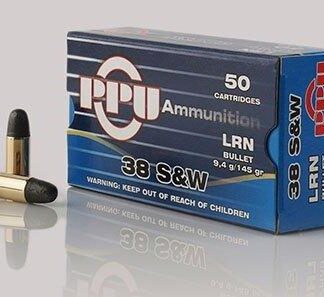 PPU Handgun Ammunition .38 S&W 145 gr LRN 689 fps 50/ct