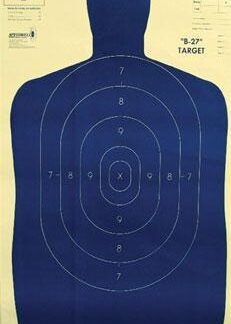 Speedwell Official NRA Police Qualification Silhouette Police Silhouette - Blue 50 yd. 100/Pack