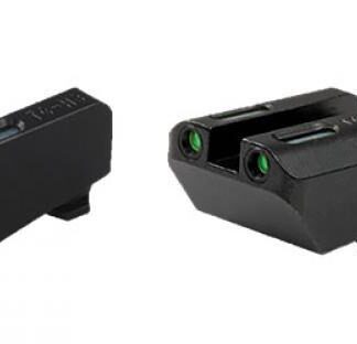 Truglo TFX Tritium/Fiber-Optic Day/Night Sight Set (Suppressor Height) fits Glock 20 21 25 28 29 30 31 32 37 40 and 41 - White Outline Front