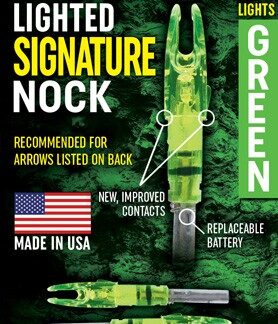 LUMENOK LIGHTED NOCK - SIGNATURE SERIES GREEN 3PK