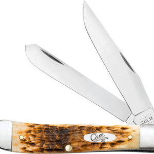 00164C_1 CASE KNIVES AMBER BONE PEACH - SEED JIG TRAPPER