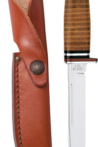 00381C_1 CASE KNIVES LEATHER UTILITY - HUNTER WITH LEATHER SHEATH